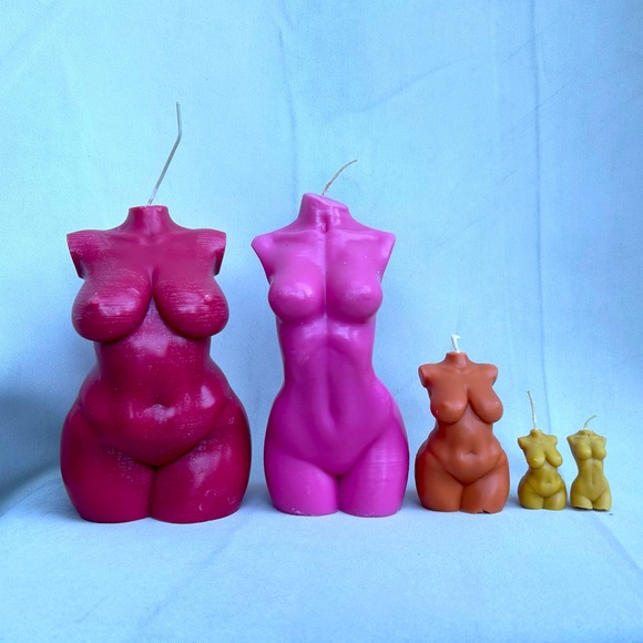 Extra large plus-size goddess candle SET (one massive one medium) - Picture 4 of 14